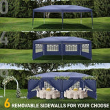 ZNTS 3 x 6m Four Windows Practical Waterproof Folding Tent Blue 68227573