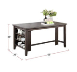 ZNTS Modern Casual 1pc Counter Height High Dining Table w Storage Shelves Wooden Rustic Espresso Kitchen B011P160333