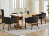 Mid Century Modern Upholstered Barrel Dining with Arms,Farmhouse Linen Kitchen & Dining Room 11325637