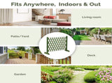 Set of 2 Retractable Flat-Base Cedar Wood Fences 205 x 34.5 x 90 cm Olive Green 73371129