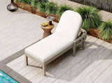 TREXM Outdoor Chaise Lounge, Premium Acacia Wood Patio Recliner with Arched Backrest, 5-Position N715P403786E