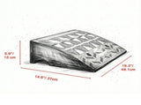6" Rise Rubber Curb Ramp, 14.6" W x 19.3" L, 15T Heavy-Duty Driveway & Sidewalk Ramp for Trucks, 26297322