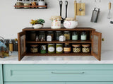 Glass Countertop Storage Cabinet, 2-Tier Spice Rack Organizer for Kitchen, Coffee Bar Accessories W331P533249