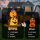 2Packs 3FT Halloween Collapsible Lighted Pumpkin Decoration, 176 LED Pop-Up Pumpkin Lamp with Cape, 89496807