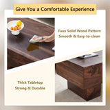 Modern Simple Walnut Colored Texture Sticker MDF Coffee Table - 43.3"x21.6"x17.2" Practical W1512P362972