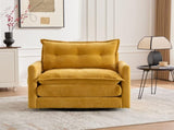 UNITED WE WIN Swivel Barrel Chair - Mid Century Modern Chair, Thick Padded Arm Chair with Solid W1568P290085