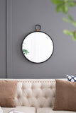 24" x 27" Wall Mirror with Black Frame, Contemporary Minimalist Accent Mirror for Living Room, W2078124367