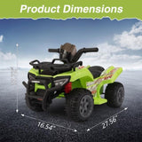 ZNTS 6V Kids Ride-On ATV Car, Powered 4-Wheeler Quad w/ Music Horn USB MP3, 1.9 MPH Max Speed, Electric W2181P190018