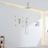 3 Functions 12 Inch Ceiling Mounted Thermostatic Shower System in Brushed Nickel T3609P352714