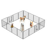 ZNTS Dog Pens Outdoor 32" Height Foldable 16 Panels Heavy Duty Metal Portable Dog Playpen Indoor W1422112803