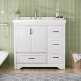 Cabinet Without Basin, 36-Inch Bathroom Cabinet, Bathroom Sink Cabinet with 2 Closing Doors and 4 W1162P207071