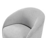 Light Gray Boucle Swivel Barrel Chair 1pc Solid Wood Durable Contemporary Living Room Furniture B011P305081