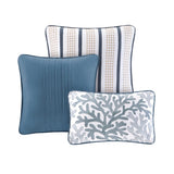Brushed Microfiber Quilt Set with Throw Pillows Blue Full/Queen B03597484
