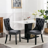 Furniture,Modern, High-end Tufted Solid Wood Contemporary PU and Velvet Upholstered Dining Chair 36795313