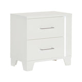 White High Gloss Finish Modern Bedroom 1pc Nightstand with LED Light Wooden Furniture Luxury Bedside B011P186571
