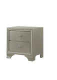 ZNTS 1pc Modern Glam Style Champagne Finish Two Drawer Nightstand Embossed Crocodile Pattern B01181032