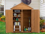 39.56"L x 22.04"W x 68.89"H Outdoor Storage Cabinet Garden Wood Tool Shed Outside Wooden Closet with 38532261