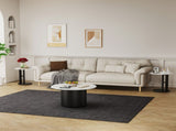 Coffee Table Set of 3, Modern Nesting Tables with Faux Marble Top and Metal Legs, Round 66759976