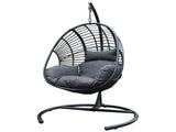 High Quality Outdoor Indoor color PE Wicker Swing Egg chair with Antracite Color Cushion And 62438480
