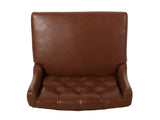 30.5 Inch Seat Height Bar Stool, Light Brown PU Upholstery with Back & Metal Footrest, Counter Stool N780P366612G