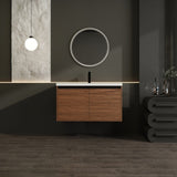 LEVISTAR Brown 36 Inch Bathroom Vanity with resin Countertop Sink, 2 Doors Bathroom Cabinet Set W1972P165047
