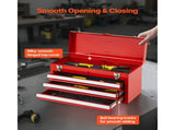 20.5-Inch Portable Metal Tool Box with 3 Drawers, Small Tool Chest Featuring EVA Liners, 12258662
