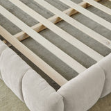 King size Upholstered Bed Frame Thick Fabric, Chenille Fabric Grounded Queen Size Platform Bed W487P246689
