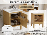 18" Bathroom Cabinet with Storage, Small Space Solution with Ceramic Sink, Adjustable Shelf, N710P426321P