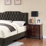 ZNTS Brown Finish 3-Drawers Nightstand Bedroom Furniture 1pc Nightstand MDF Birch veneer B01149356