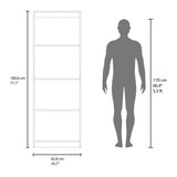 Bear Flat Bookcase with Open Storage and 4 Shelves ,Natural Oak and White B128P314792