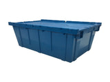 uBoxes Storage and Packing Plastic Tote Crate Attached Lid Flip Top, 27"x17"x12" 83911599