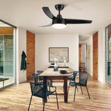 YUHAO 42-Inch 3-Blade Matte Black DC Motor Modern Contemporary LED Ceiling Fan-42 x 42 x 10.34 W1367P183809