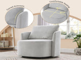 360&deg Swivel Chair, 29.9" Accent Barrel Armchair, Upholstered Swivel Sofa Chair with Curved Design N719P272681E