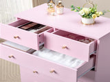 5-Tier 6-Drawer Cabinet with Matte Gold Handles Particleboard Melamine-Coated Storage Cabinet 93938975