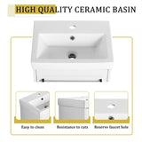 18'' Floating Wall-Mounted Vanity with Ceramic Sink & Soft-Close Cabinet Door, For Small W999P236348