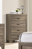 1pc Contemporary 4-Drawer Tall Chest with Metal Hardware Rustic Gray Rustic Finish Bedroom Furniture B011P198798
