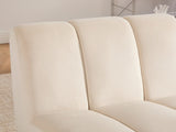 24.4" Wide Modern Upholstered Armless Chair with Black Metal Legs, Velvet Accent Chair for Living W3098P308777