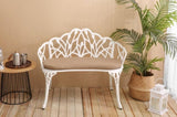 Tulip Patio Garden Bench Metal Park Bench Cast Aluminum Outdoor Furniture with Floral Rose for W640P250987