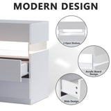 LED Nightstands 3 Drawer Dresser for End Table with Acrylic Board LED Bedside Tables for W2178132092