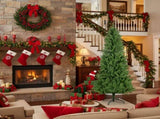 6FT Christmas Tree with 754 Tips Classic Pencil Artificial Plant for Halloween & Christmas Dense 24053900