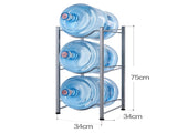 3-Tier Water Rack Stainless Steel Heavy Duty Water Cooler Jug Rack 50233494