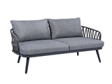 4-Piece Outdoor Patio Furniture Set, Metal Chairs with Woven Rope U-Shaped Backrest,Outdoor N780P209458G