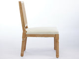 French Decor Chairs Set of 2, Louis Dining Chairs with Square Rattan Backrest and Exquisitely Carved W1143P335056