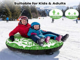 600D Waterproof Oxford Cloth Snow Sled, Reinforced Handles Removable Tow Strap for Adults Kids-Green 02887197