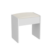 Vanity table with LED-lit mirror with power outlet and hairdryer shelving, with 4 drawers and W1668P197385