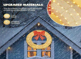 48in Pre-Lit Outdoor Christmas Wreath Decoration, LED Metal Holiday Decor for Home Exterior, Garden 11045968