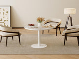 Round Modern Dinning Table 31.5 inches Bistro Table Tulip Table with Faux Marble top,Easy W3316P457298