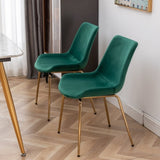 Aufurr Modern Velvet Dining Chair, Set of 2, Green T2574P164538