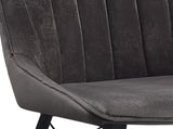 Abraham Dark Gray Fabric & Black Finish Side Chair B2726P338679