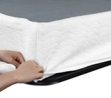 Queen Mattress Foundation 1pc Black Metal Frame with Textured Fabric Cover B011P197730